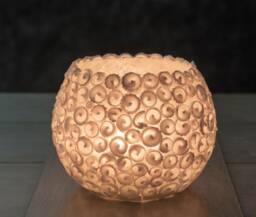 Wind Light Handmade in Spain-Fracture Solid Fiberlascubus With Shells Snail Shape - Color Cream