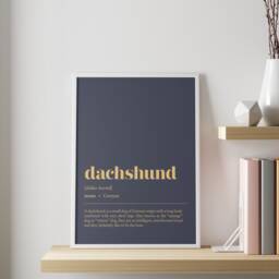 Dachshund Definition Print - Customisable Dog Illustration Wall Art Minimalist Home Office Decor - thumbnail 1