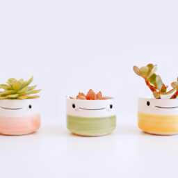 Cute Ceramic Planter With Smiling Face For Succulent, Handmade Ceramic Planters & Pots, Plant Pot, Original Modern Flower Pot - thumbnail 2