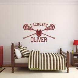 Personalized Lacrosse Wall Decal Sports Theme Decor P199 - thumbnail 3