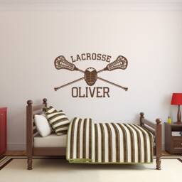 Personalized Lacrosse Wall Decal Sports Theme Decor P199 - thumbnail 2