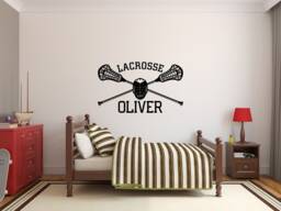 Personalized Lacrosse Wall Decal Sports Theme Decor P199 - thumbnail 1