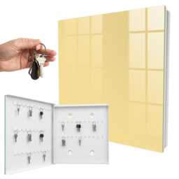 Creamy Yellow Key Cabinet For Home, Industrial Box, Minimalist Backgrounds & Patterns, Lovers Of Minimalism Peace - thumbnail 2