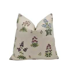 Lisa Fine Textiles - Vita Ivory Designer Cushion Cover, Block Print Cotton Linen Throw Pillow, India Inspired, Handmade UK - thumbnail 1