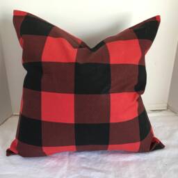 Pillow Cover Black & Red Buffalo Check Farmhouse Plaid Choose Size - thumbnail 2