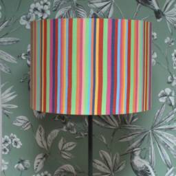 Handmade Organic Cotton Striped Lampshade Rainbow Home Decor - thumbnail 2