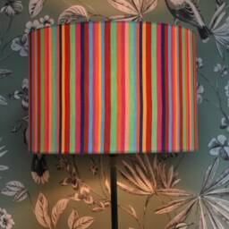 Handmade Organic Cotton Striped Lampshade Rainbow Home Decor - thumbnail 3