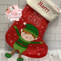 Personalised Sasse & Belle Elf Christmas Stocking, Personalized - thumbnail 1