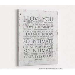 I Love You Without Knowing - Pablo Neruda 100 Love Sonnets Poetry Anniversary, Wedding Gift Inspirational Print Or Canvas Wall Art - thumbnail 3