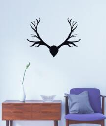 stylized Taxidermy Antler Vinyl Wall Decal - thumbnail 1