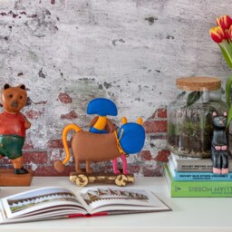 Handmade Beast With Rider Fabric Art Sculpture On Wheels - thumbnail 4