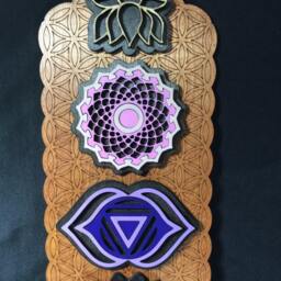Chakra Wall Art, Flower Of Life, Wooden Hanging, Decoration, Decor, Kundalini Yoga - thumbnail 3