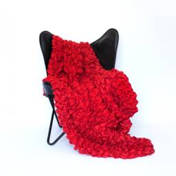 Handmade Red Luxury Throw Blanket Weighted Calming Decor - thumbnail 2