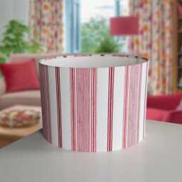 Lampshades in Laura Ashley Heacham Stripe Cranberry Red Fabric Various Sizes Free Delivery - thumbnail 4