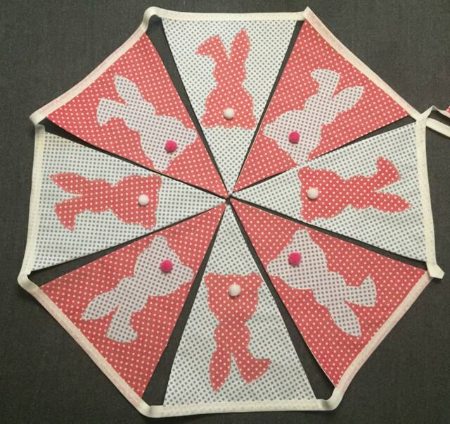 Bunting/Bunny/Home Decor/Nursery Decor/Rabbit/Flag/Handmade/Dots/Easter Home Decoration - image 1