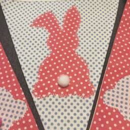 Bunting/Bunny/Home Decor/Nursery Decor/Rabbit/Flag/Handmade/Dots/Easter Home Decoration - thumbnail 2