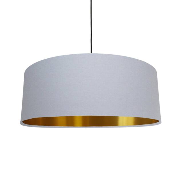 Extra Large Light Grey Lampshade With Gold Lining - image 1