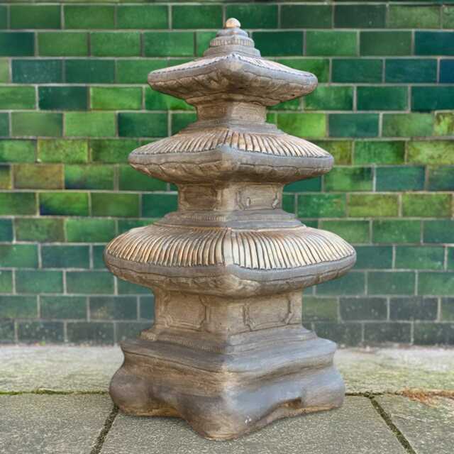 Large Bronze Pagoda Statue Concrete Temple Lantern Sculpture For Garden Asian Inspired Decor Outdoor Zen Ornament Cement Figurine - image 1