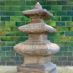 Large Bronze Pagoda Statue Concrete Temple Lantern Sculpture For Garden Asian Inspired Decor Outdoor Zen Ornament Cement Figurine - thumbnail 3