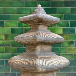 Large Bronze Pagoda Statue Concrete Temple Lantern Sculpture For Garden Asian Inspired Decor Outdoor Zen Ornament Cement Figurine - thumbnail 4