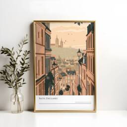 Bath England Art Print Vintage Cityscape Travel Poster - thumbnail 2