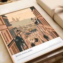 Bath England Art Print Vintage Cityscape Travel Poster - thumbnail 3