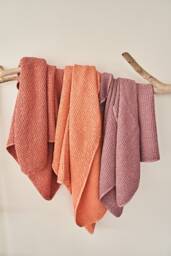 Canyon Clay Linen Waffle Bath Towel Large, Softened Linen-Cotton