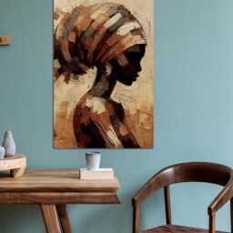 African Portrait Ladies Rustic Background Wall Art Canvas Prints Framed On Bars Art, Hangings, Mounted Print - thumbnail 3