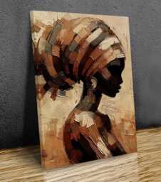 African Portrait Ladies Rustic Background Wall Art Canvas Prints Framed On Bars Art, Hangings, Mounted Print - thumbnail 1