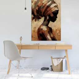 African Portrait Ladies Rustic Background Wall Art Canvas Prints Framed On Bars Art, Hangings, Mounted Print - thumbnail 2