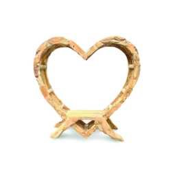 Teak Driftwood Heart Love Bench With Seat 180cm