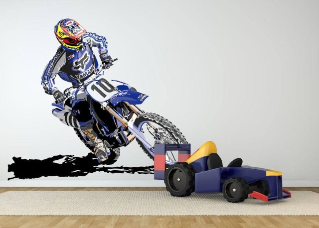 Dirt Bike Wall Decal Motocross Room Decor - 28x30 Inches Mc349 - image 1