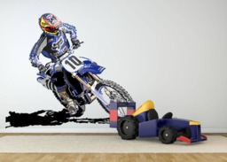 Dirt Bike Wall Decal Motocross Room Decor - 28x30 Inches Mc349 - thumbnail 1