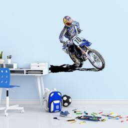Dirt Bike Wall Decal Motocross Room Decor - 28x30 Inches Mc349 - thumbnail 2