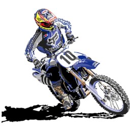 Dirt Bike Wall Decal Motocross Room Decor - 28x30 Inches Mc349 - thumbnail 3