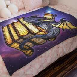 Book Dragon Blanket, Fantasy Reading, Blanket For Book Lover, Throw, Fourth Wing, Fantasy Books Throw - thumbnail 3