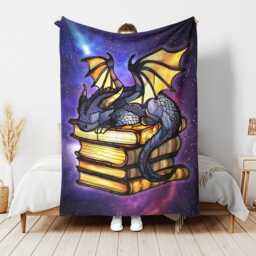 Book Dragon Blanket, Fantasy Reading, Blanket For Book Lover, Throw, Fourth Wing, Fantasy Books Throw - thumbnail 2