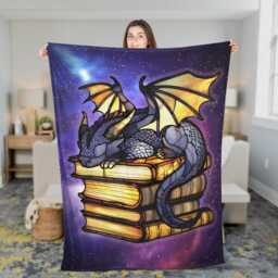 Book Dragon Blanket, Fantasy Reading, Blanket For Book Lover, Throw, Fourth Wing, Fantasy Books Throw - thumbnail 4