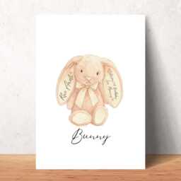 Personalised Favourite Childhood Teddy Print, Wall Christmas Gifts, Bear Artwork, Toy Illustration, Nursery Decor - thumbnail 2