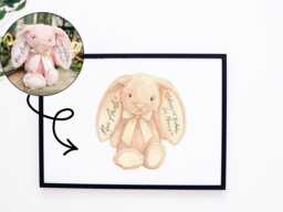 Personalised Favourite Childhood Teddy Print, Wall Christmas Gifts, Bear Artwork, Toy Illustration, Nursery Decor - thumbnail 1