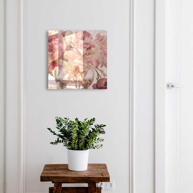 Romantic Flowers Wall Mounted Key Cabinet, Pink Industrial Box, Painterly & Plants, For Lovers Of Elegance Motifs - image 1