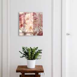 Romantic Flowers Wall Mounted Key Cabinet, Pink Industrial Box, Painterly & Plants, For Lovers Of Elegance Motifs - thumbnail 1