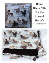 Snowy Horses Throw Blanket & Pillow Set, Brown Velvet, Equestrian Home Decor
