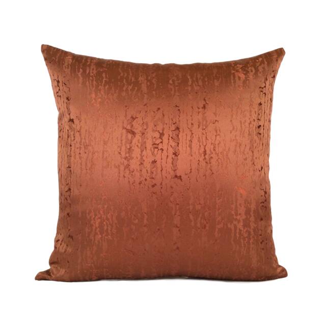 Cinnamon Copper Rust Boho Pillow, Modern Farmhouse Throw Pillow Cover, Satin Blend Geometric Pattern Cushion Covers, Silk Embroidered - image 1