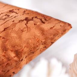 Cinnamon Copper Rust Boho Pillow, Modern Farmhouse Throw Pillow Cover, Satin Blend Geometric Pattern Cushion Covers, Silk Embroidered - thumbnail 3