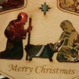Wood Christmas Ornament - Nativity Tree Religious - thumbnail 4