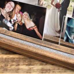 Personalised Wooden Photo Frame Holder - Multi-Aperture Photo Frame 5Th Wedding Anniversary- Housewarming Gift Rustic Beech Wood - thumbnail 4
