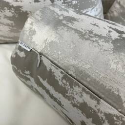 "Hailes 100% Duck Feather Cushion, Silver Grey Marble Platinum Cushion Bolster 16"" X 6" - thumbnail 4