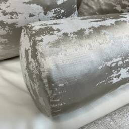 "Hailes 100% Duck Feather Cushion, Silver Grey Marble Platinum Cushion Bolster 16"" X 6" - thumbnail 2