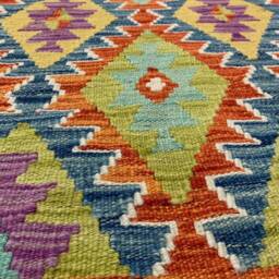 Kilim Runner Classic, Handmade Artisan Afghan Turkish Persian Qashqai Navajo Bohemian Wool Flatweave Multicolour 205x75 cm - thumbnail 4